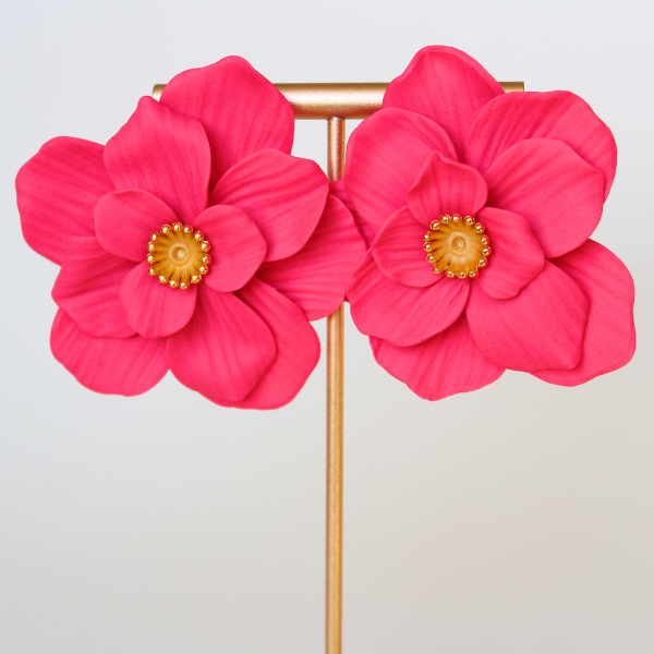 Raspberry Flower Studs