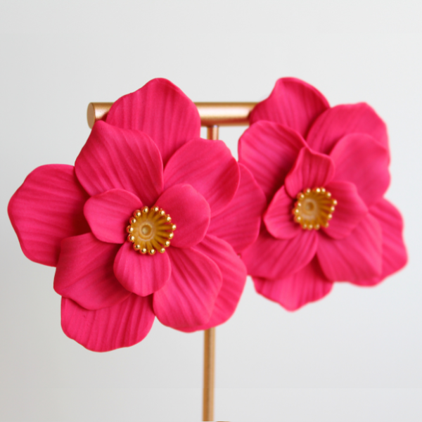 Raspberry Flower Studs