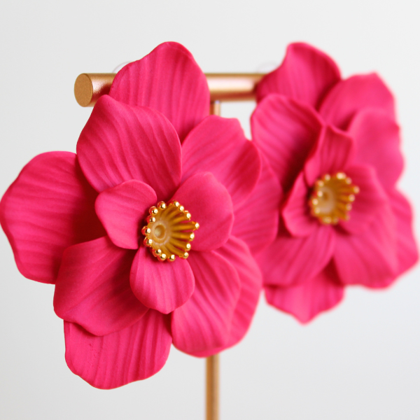 Raspberry Flower Studs