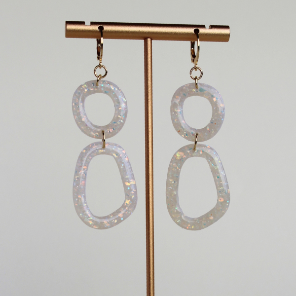 Aria White Opal Earrings