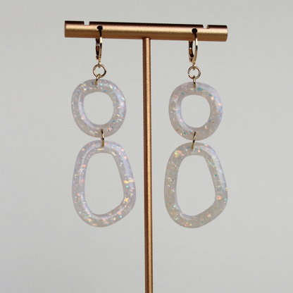 Aria White Opal Earrings
