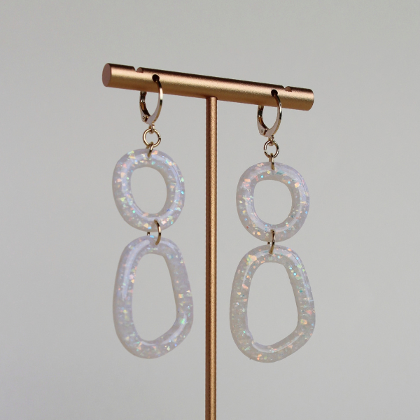 Aria White Opal Earrings