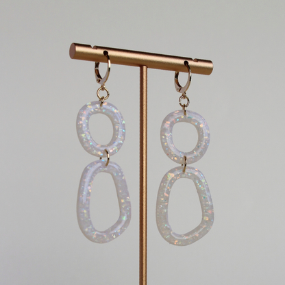 Aria White Opal Earrings