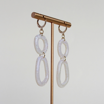 Aria White Opal Earrings