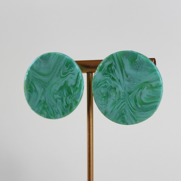 Gaia Green Marble Studs