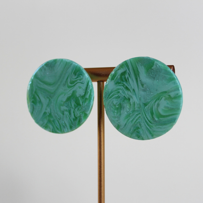 Gaia Green Marble Studs