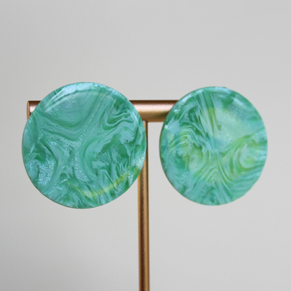 Gaia Green Marble Studs