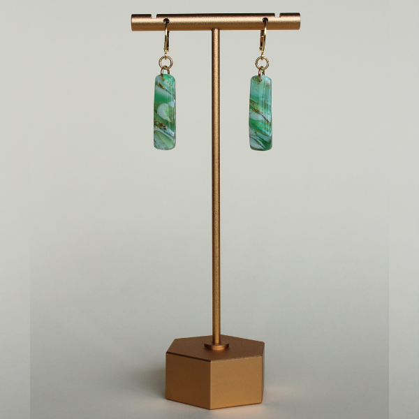 Twilight Green Marble Earrings