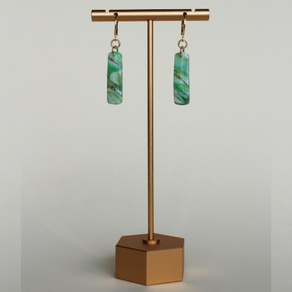 Twilight Green Marble Earrings